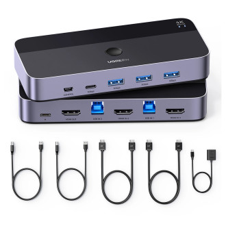 Ugreen CM664 HDMI switch 2in1 KVM switch - black