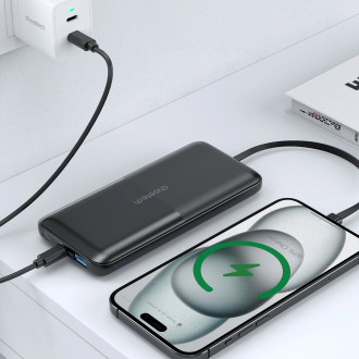Powerbank Choetech B654 10000mAh 22.5W USB-A / USB-C / micro USB with built-in USB-C / Lightning cable - black