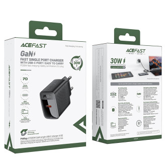 Acefast A102 GaN USB-C PD 30W network charger - black