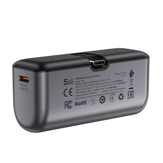 Acefast M9 Powerbank 5000mAh USB-C (male) / USB-C (female) PD 20W - black