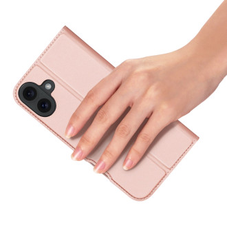 Dux Ducis Skin Pro iPhone 16 Case with Flap and Card Slot - Pink