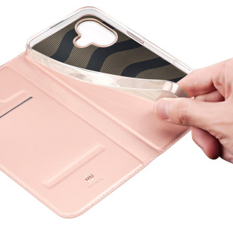 Dux Ducis Skin Pro iPhone 16 Case with Flap and Card Slot - Pink