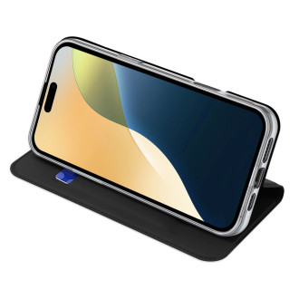 Dux Ducis Skin Pro iPhone 16 Plus Case with Flip and Card Slot - Black