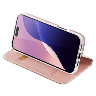 Dux Ducis Skin Pro iPhone 16 Pro Case with Flap and Card Slot - Pink