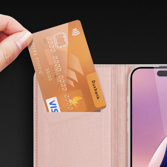 Dux Ducis Skin Pro iPhone 16 Pro Case with Flap and Card Slot - Pink