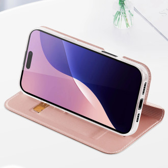 Dux Ducis Skin Pro iPhone 16 Pro Case with Flap and Card Slot - Pink