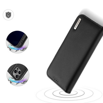 Dux Ducis Hivo iPhone 16 Pro Max Case with Flip and RFID Protection - Black