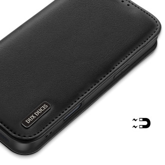 Dux Ducis Hivo iPhone 16 Pro Max Case with Flip and RFID Protection - Black