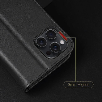 Dux Ducis Hivo iPhone 16 Pro Max Case with Flip and RFID Protection - Black