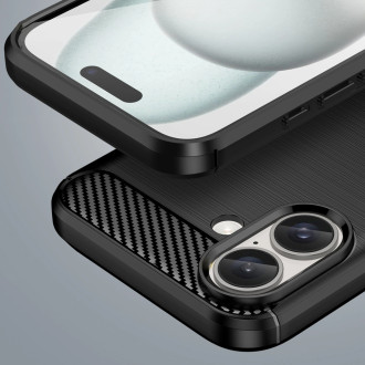Carbon Case for iPhone 16 Plus Silicone Case - Black
