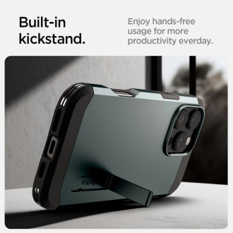 Spigen Tough Armor MagSafe Case with Stand for iPhone 16 Pro - Green