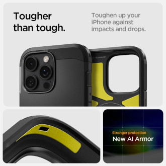 Spigen Tough Armor MagSafe Case with Stand for iPhone 16 Pro - Black