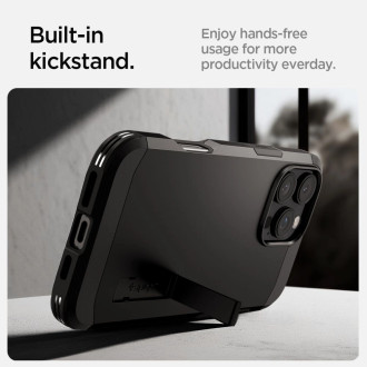 Spigen Tough Armor MagSafe Case with Stand for iPhone 16 Pro - Black