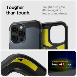 Spigen Tough Armor MagSafe Case with Stand for iPhone 16 Pro - Dark Gray