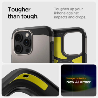 Spigen Tough Armor MagSafe case with stand for iPhone 16 Pro - gunmetal