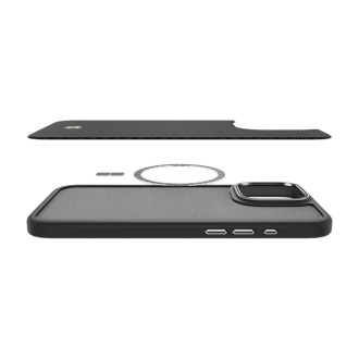 Spigen Enzo Aramid Mag Case with MagSafe for iPhone 16 Pro - Black and Silver