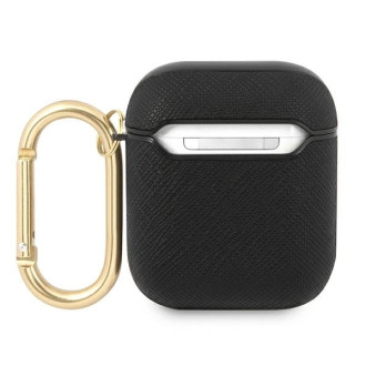 Guess GUA2SASMK AirPods cover black/black Saffiano Script Metal Collection