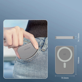 [RETURNED ITEM] Hinovo magnetic wireless power bank MagSafe 10000mAh 15W gray (MB1-10000)