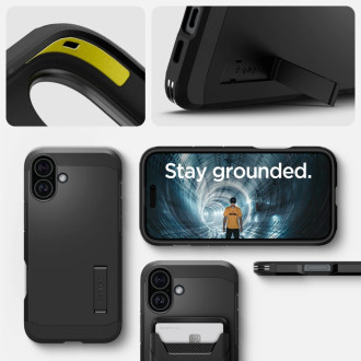 Spigen Tough Armor MagSafe Case with Stand for iPhone 16 Plus - Black