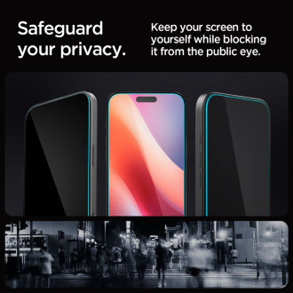 Spigen Glas.tR EZ Fit Privacy Tempered Glass for iPhone 16 Pro Max - 2 pcs.