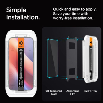 Spigen Glas.tR EZ Fit Privacy Tempered Glass for iPhone 16 Pro Max - 2 pcs.