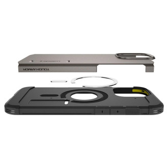 Spigen Tough Armor MagSafe Case with Stand for iPhone 16 Pro Max - Gunmetal