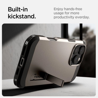 Spigen Tough Armor MagSafe Case with Stand for iPhone 16 Pro Max - Gunmetal