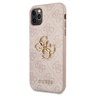 Guess GUHCN584GMGPI iPhone 11 Pro pink / pink hardcase 4G Big Metal Logo