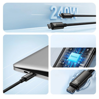 [RETURNED ITEM] Cable USB C - USB C 480Mb/s 240W 3m Baseus Tungsten Gold CAWJ040101 - black