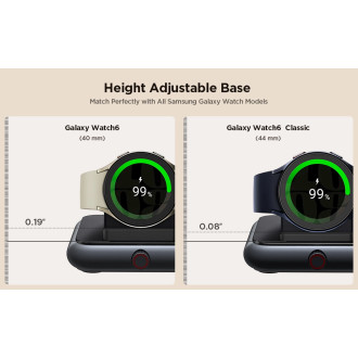 Joyroom JR-WQW02 wireless charger for Samsung Galaxy Watch smartwatches - black