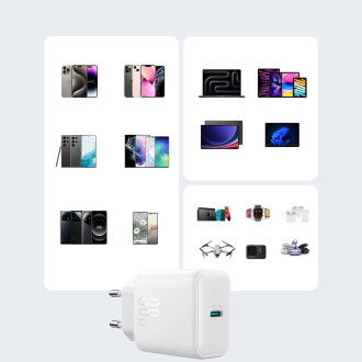 Joyroom JR-TCF24 USB-C PD 30W QC SFC network charger - white + 1m USB-C cable