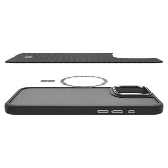 Spigen Enzo Aramid Mag Case with MagSafe for iPhone 16 Pro Max - Black and Silver