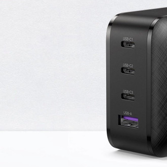 Ugreen fast charger PPS 65W USB / 3x USB Type C QC 3.0 Power Delivery SCP FCP AFC (gallium nitride) black (CD224 70774)