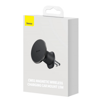 Baseus CW01 car holder for iPhone with 15W inductive charger for air vent - black