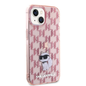 Karl Lagerfeld Monogram Choupette case for iPhone 15 - pink