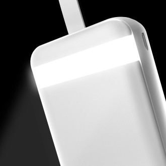 Dudao K8S+ Powerbank 10W 30000mAh 2x USB-A with LED light - white