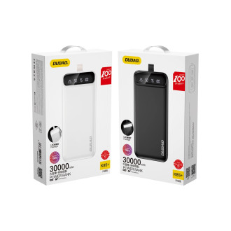 Dudao K8S+ Powerbank 10W 30000mAh 2x USB-A with LED light - white