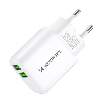 Wozinsky CUWCW 2.4A 2 x USB-A nástěnná nabíječka - bílá