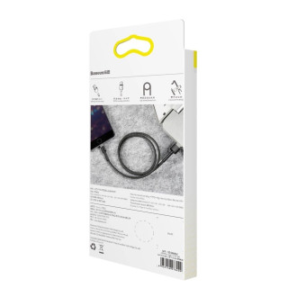 Baseus Cafule Cable odolný nylonový kabel USB / Lightning QC3.0 2.4A 0.5M černo-šedý (CALKLF-AG1)