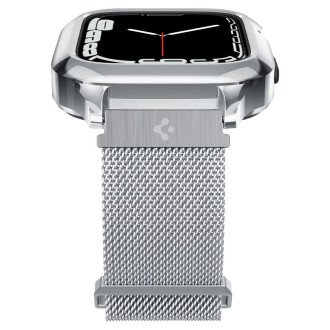 Spigen Metal Fit Pro Case and Strap Set for Apple Watch 4/5/6/7/8/9/SE (44/45mm) - Silver