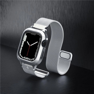 Spigen Metal Fit Pro Case and Strap Set for Apple Watch 4/5/6/7/8/9/SE (44/45mm) - Silver