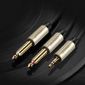 Ugreen cable audio cable mini jack 3.5 mm - 2 x jack 6.35 mm 2m gray (AV126)