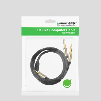 Ugreen cable audio cable mini jack 3.5 mm - 2 x jack 6.35 mm 2m gray (AV126)