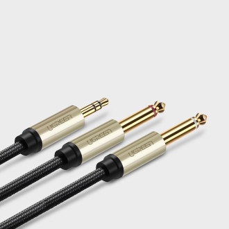 Ugreen cable audio cable mini jack 3.5 mm - 2 x jack 6.35 mm 2m gray (AV126)