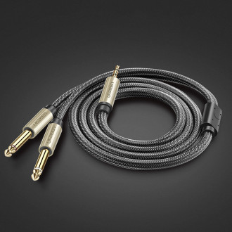 Ugreen cable audio cable mini jack 3.5 mm - 2 x jack 6.35 mm 2m gray (AV126)