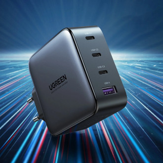 Ugreen GaN fast charger 3x USB Type C / USB Power Delivery 3.0 QuickCharge 4+ FCP SCP AFC 100W EU black (CD226 40747)