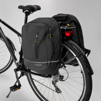 Wozinsky bicycle bag double backpack 2in1 30l black (WBB30BK)