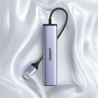 Ugreen multifunctional adapter HUB USB 3.0 - 3 x USB / Ethernet RJ-45 / USB Type C PD gray (CM475)