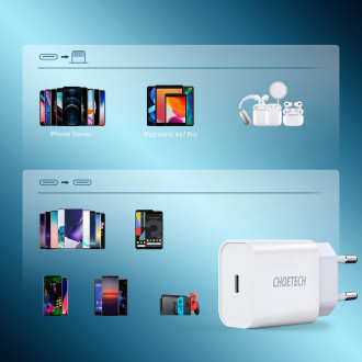 Choetech USB wall charger Type C PD 20W white (Q5004 V4)