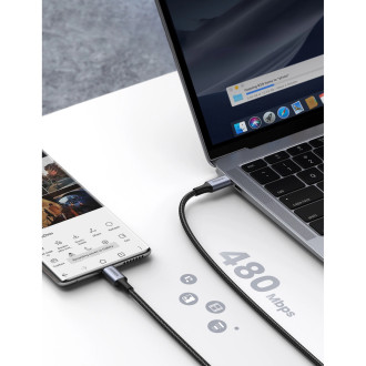 Ugreen US316 USB-C / USB-C cable 480Mb/s 5A 0.5m - gray